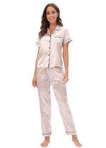 Satin Suit Two Piece Home Wear Pajamas Women - Quality Home Clothing| Beauty