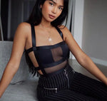 Sexy See-through Suspenders Backless Bodysuit - Quality Home Clothing| Beauty