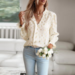 Shirt Women Autumn V neck Long Sleeve Top - Quality Home Clothing| Beauty