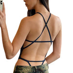 Slim Women Clothing Spring Summer Sexy Lace-up Bare Back Tight Bodysuit - Quality Home Clothing| Beauty