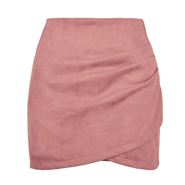 Suede Solid Skirt Autumn Winter Heap Pleated Criss Cross Irregular Asymmetric Zipper Skirt Women Clothing - Quality Home Clothing| Beauty