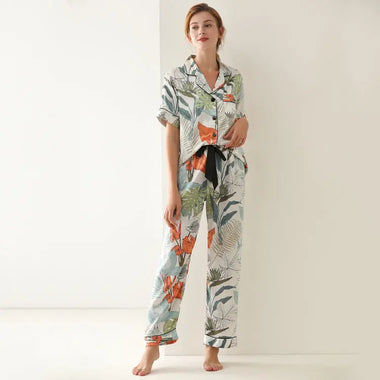​Tropical Silk Pajama Set -  QH Clothing