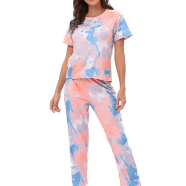 Two Piece Patterned Lounge Set - QH Clothing