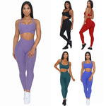 Breathable Criss Cross Bra Metal Hollow Out Cutout Yoga Suit Women Fitness Sports Fitness Tights - Quality Home Clothing| Beauty