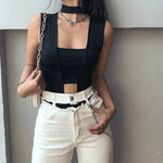 Wear round Neck Hollow-out cropped Slim-Fit All-Match T-shirt Bodysuit - Quality Home Clothing| Beauty
