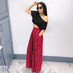 Personality Houndstooth Printed Flared Pants Wide Leg Casual Pants Autumn Winter Wide Leg Pants Plus Size - Quality Home Clothing| Beauty