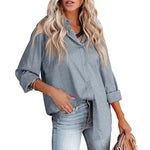 Women Shirt Autumn Comfort Satin Gravel Pattern Long Sleeve Loose Women  Top - Quality Home Clothing| Beauty