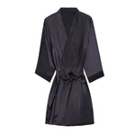 WomenSilk Nightgown Plus Size Ice Silk Pajamas Summer Silk Morning Gowns Bathrobe Ladies Homewear - Quality Home Clothing| Beauty