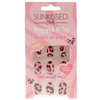 Sunkissed Nails Acrylic Strength Round Leopard Print Nails 24 Pieces - QH Clothing