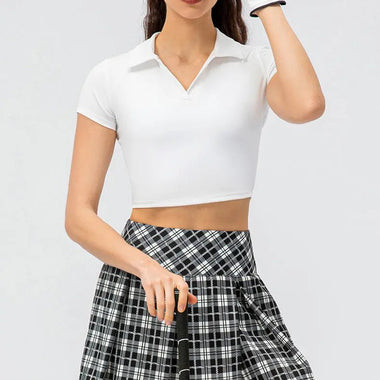 Active Checkered Pleated Skirt - QH Clothing