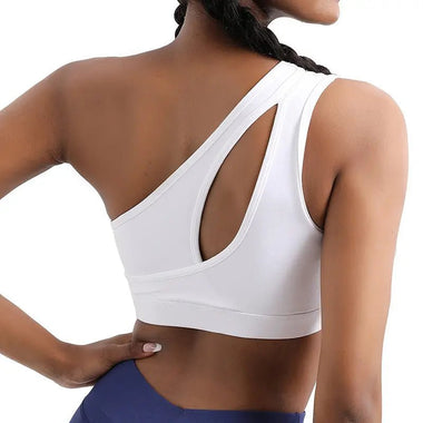Asymmetric Shoulder Sports Bra - QH Clothing