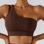 Asymmetrical Double Strap Yoga Bra - QH Clothing