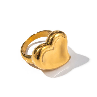18K gold exaggerated fashionable love/geometric design versatile ring - QH Clothing