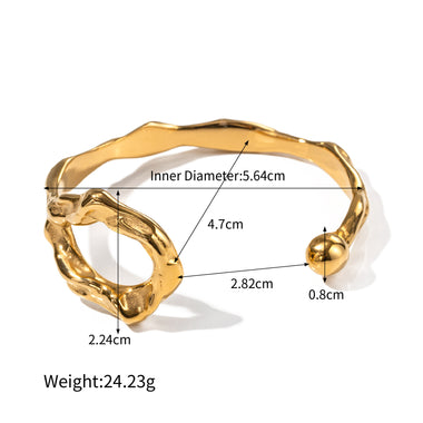 18K gold trendy simple irregular shape design bracelet - QH Clothing