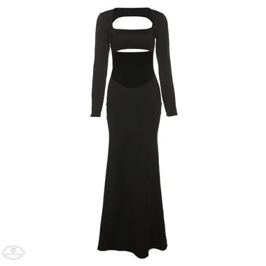 Black Cut Out Slim Fit Dress - QH Clothing
