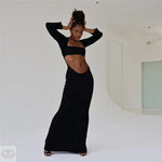 Black Cut Out Slim Fit Dress - QH Clothing