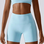 Block Colour High Waist Yoga Shorts - QH Clothing