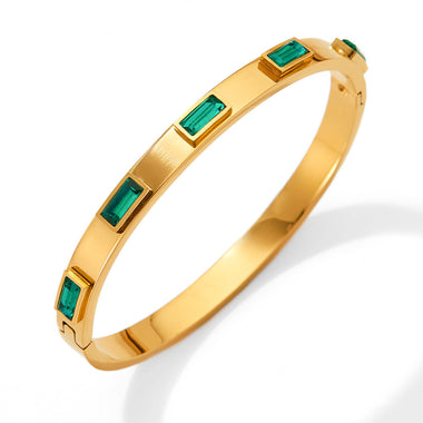 18K gold exquisite fashionable diamond design light luxury style bracelet - QH Clothing