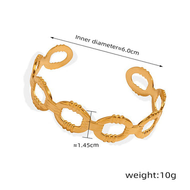 18K gold light luxury fashionable O-shaped design versatile bracelet - QH Clothing