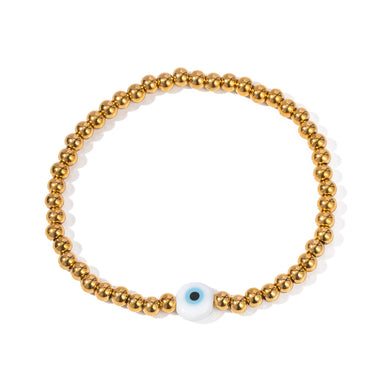 18k gold trendy personalized devil's eye bracelet with beaded design - QH Clothing