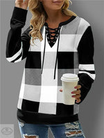 Checker Tied V-Neck Sweater - Quality Home Clothing| Beauty