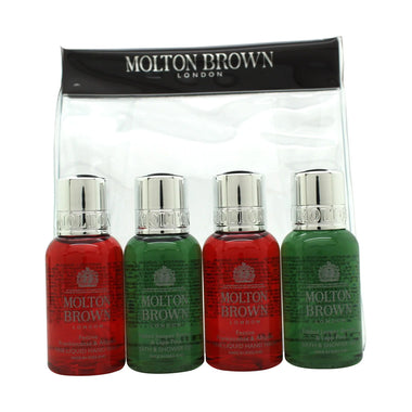 Molton Brown Gift Set 2 x 30ml Festive Frankincense & Allspice Hand Soap + 2 x 30ml Fabled Juniper Berries & Lapp Pine Shower Gel - Quality Home Clothing| Beauty