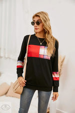 Plaid Stitching Block Colour Sweater - Quality Home Clothing| Beauty