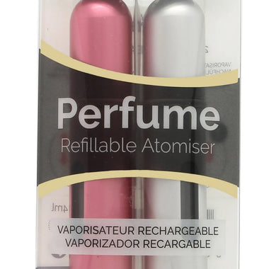 Pressit Refillable Perfume Atomiser Duo Pack - Silver & Pink - Quality Home Clothing| Beauty