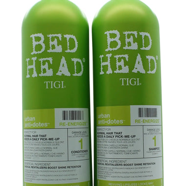 Tigi Duo Pack Bed Head Urban Antidotes Re-Energize 750ml Shampoo + 750ml Conditioner - Quality Home Clothing| Beauty