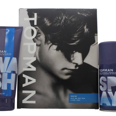 Topman Marine Presentset 150ml Body Spray + 200ml Hair & Body Wash - Quality Home Clothing| Beauty