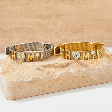 18K trendy fashion HM matching strap design light luxury style bracelet - QH Clothing