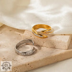 18K Elegant Diamond Inlay Ring - QH Clothing