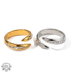 18K Elegant Diamond Inlay Ring - QH Clothing