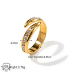 18K Elegant Diamond Inlay Ring - QH Clothing