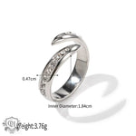 18K Elegant Diamond Inlay Ring - QH Clothing