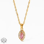 18K Gemstone Eye Diamond Necklace - QH Clothing