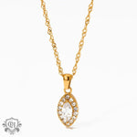 18K Gemstone Eye Diamond Necklace - QH Clothing