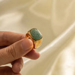 18K Gold Agate Stone Versatile Ring - QH Clothing