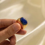 18K Gold Agate Stone Versatile Ring - QH Clothing