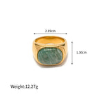 18K Gold Agate Stone Versatile Ring - QH Clothing