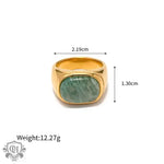 18K Gold Agate Stone Versatile Ring - QH Clothing