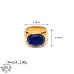 18K Gold Agate Stone Versatile Ring - QH Clothing