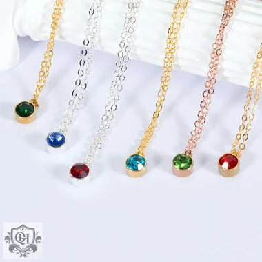 18K Gold Noble Simple Inlaid Round Tianhe Stone Design Simple Style Necklace - QH Clothing