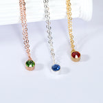 18K Gold Noble Simple Inlaid Round Tianhe Stone Design Simple Style Necklace - QH Clothing