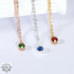 18K Gold Noble Simple Inlaid Round Tianhe Stone Design Simple Style Necklace - QH Clothing