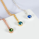 18K Gold Noble Simple Inlaid Round Tianhe Stone Design Simple Style Necklace - QH Clothing