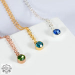 18K Gold Noble Simple Inlaid Round Tianhe Stone Design Simple Style Necklace - QH Clothing