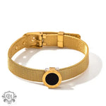 18K Gold and Black Stone Bracelet - QH Clothing