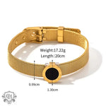 18K Gold and Black Stone Bracelet - QH Clothing