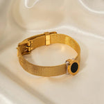 18K Gold and Black Stone Bracelet - QH Clothing